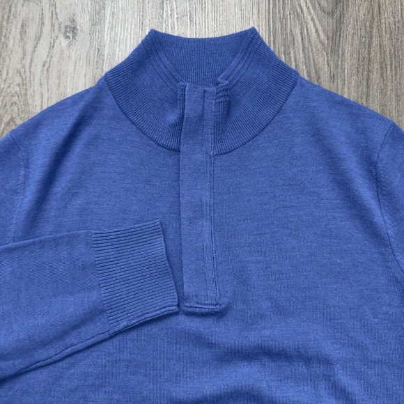 Banana Republic Other - Banana Republic 1/4 Zip Sweater Blue Men's Xl Extra Fine Merino Wool